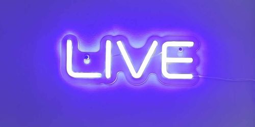 A real-world "on a meeting" light sign