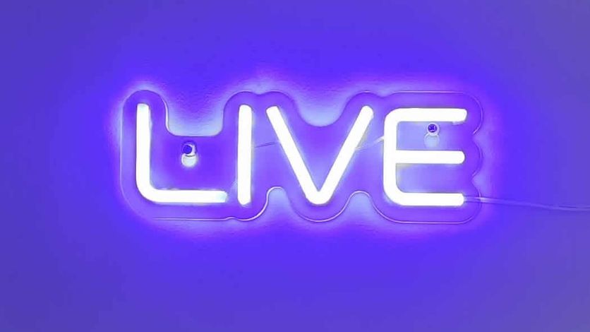 A real-world "on a meeting" light sign