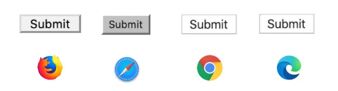 Buttons in different browsers